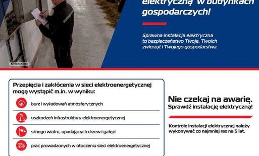 Zdjęcie do Rolniku! Sprawdź instalację elektryczną w  budynkach gospodarczych!